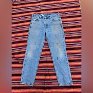 Distressed Carhart light wash straight fit  jeans